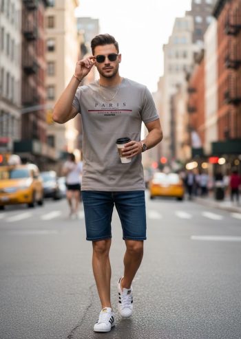 Camiseta Hombre Gris Paris Casual