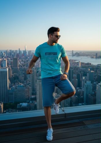 Camiseta Turquesa Hollistyle