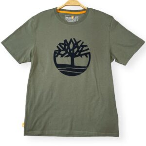 CAMISETA PARA HOMBRE, TIMBERLAND, PLOMO, CUELLO REDONDO.