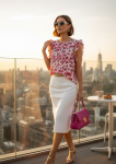 Blusa Casual Elegante con Estampado Floral