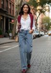 Jean Cargo Wide Leg Azul Claro de Tiro Alto