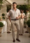 Camisa Beige Lino Esencial Elegante