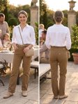 Pantalón Camel Recto Tiro Alto