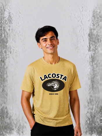 Camiseta Casual "Lacosta Since 1990" (Verde Oliva / Caqui)