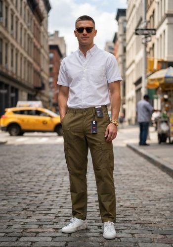 Pantalón Cargo Hombre - Verde Oliva - Original