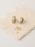 ARETES BICOLOR MENTA Y MARFIL
