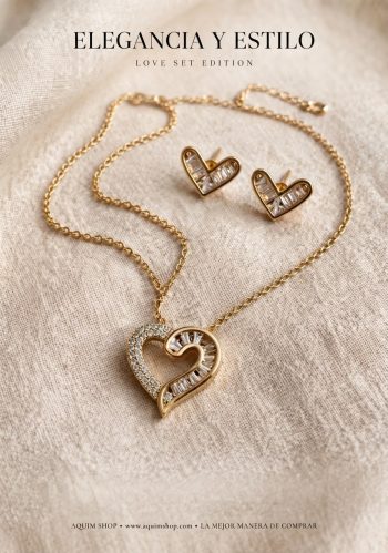 SET DORADO DE CORAZÓN LOVE