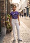 Camiseta morada y verde olivo-TEE WILD BUTTERFLY