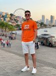 Camiseta Casual Color Naranja - Clásico para hombre