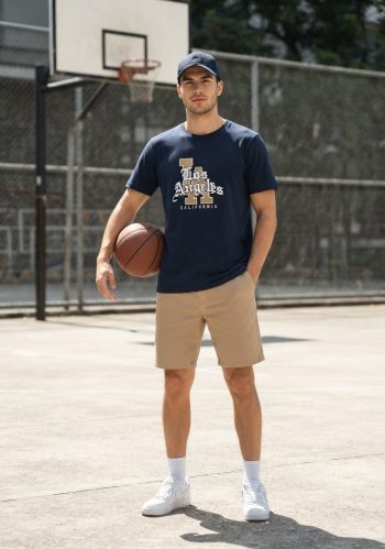 Camiseta Azul con estampado de LA. Los Angeles
