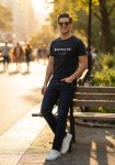 Camiseta Azul estampado Brooklin