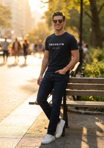 Camiseta Azul estampado Brooklin