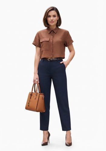 Camisa Crop Chocolate