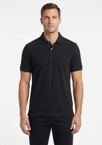 Camiseta Polo Básica Clásica Negra para Hombre