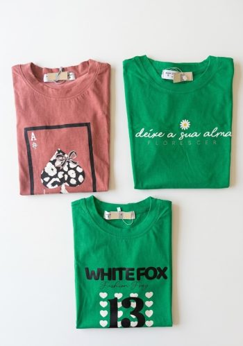 Pack 3 Camisetas Tonos Palo Rosa y Verdes