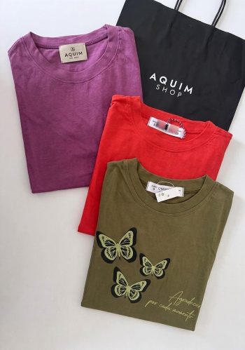 Pack de tres camisetas tonos Verde-Naranja y Morado