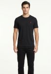 Camiseta Negra 100% Algodón para-Hombre