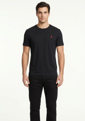 Camiseta Negra 100% Algodón para-Hombre